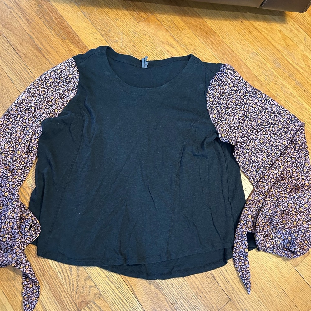 Elegant Blouse with Floral Sleeves from Anthropologie